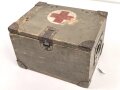 Transportkasten Wehrmacht für Sanitätsmaterial. Originallack, Maße 21 x 28 x 18cm