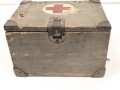 Transportkasten Wehrmacht für Sanitätsmaterial. Originallack, Maße 21 x 28 x 18cm