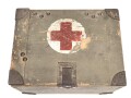 Transportkasten Wehrmacht für Sanitätsmaterial. Originallack, Maße 21 x 28 x 18cm
