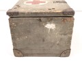 Transportkasten Wehrmacht für Sanitätsmaterial. Originallack, Maße 21 x 28 x 18cm