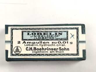 Leere Packung " Lobelin Ampullen"