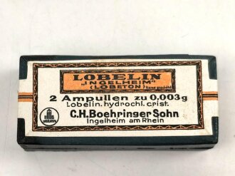 Leere Packung " Lobelin Ampullen"