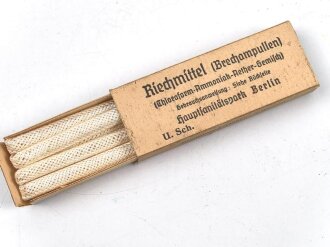 Pack " Riechmittel "( Brechampullen ) Wehrmacht...