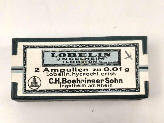 Leere Packung "Lobelin Ampullen"