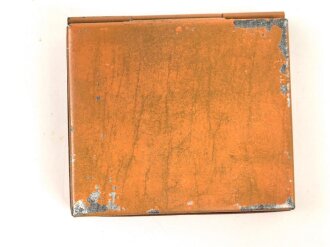 Blechdose Wehrmacht " Nervkanal Instrumente" für Sanitätszwecke. Originallack, 6 x 7 x 1,5cm