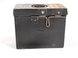 Blechbehälter Wehrmacht für Sanitätskasten " Tartan stiblat. in Tabl zu 10g" Originallack, 4 x 7 x 8cm