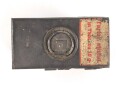 Blechbehälter Wehrmacht für Sanitätskasten " Tartan stiblat. in Tabl zu 10g" Originallack, 4 x 7 x 8cm