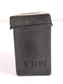 Blechbehälter Wehrmacht für Sanitätskasten " Tartan stiblat. in Tabl zu 10g" Originallack, 4 x 7 x 8cm