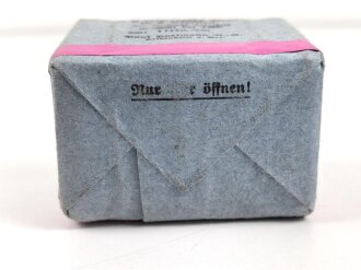 Pack "100g entfettete Watte" datiert 1936