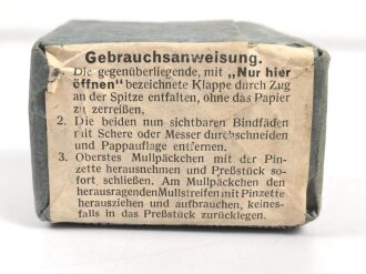 Pack "10 keimfreie Mullstreifen" datiert 1938