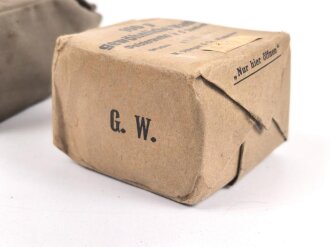 Pack "100 g gewöhnliche Watte" datiert 1944, in Hülle, gehört so in der KFZ Verbandkasten der Wehrmacht