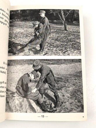 Bildheft 162 "Behelfsmäßige Verwundetenbeförderung Teil 1-4" datiert 1943, 189 Seiten, DIN A6, Umschlag defekt
