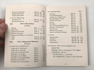 Bildheft 162 "Behelfsmäßige Verwundetenbeförderung Teil 1-4" datiert 1943, 189 Seiten, DIN A6, Umschlag defekt