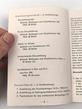 Bildheft 162 "Behelfsmäßige Verwundetenbeförderung Teil 1-4" datiert 1943, 189 Seiten, DIN A6, Umschlag defekt