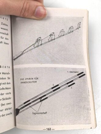 Bildheft 162 "Behelfsmäßige Verwundetenbeförderung Teil 1-4" datiert 1943, 189 Seiten, DIN A6, Umschlag defekt