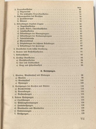 H.Dv. 59 "Unterrichtsbuch für Sanitäts-Unteroffiziere und Mannschaften" datiert 1939, 429 Seiten, DIN A5, guter Zustand
