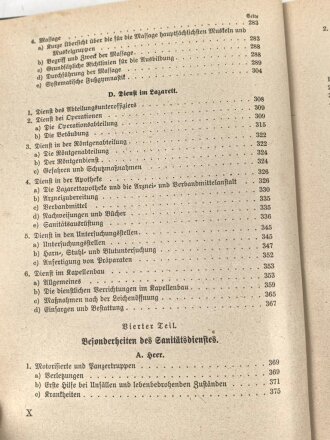 H.Dv. 59 "Unterrichtsbuch für Sanitäts-Unteroffiziere und Mannschaften" datiert 1939, 429 Seiten, DIN A5, guter Zustand