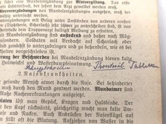 H.Dv. 59 "Unterrichtsbuch für Sanitäts-Unteroffiziere und Mannschaften" datiert 1940, 432 Seiten, DIN A5, gebraucht