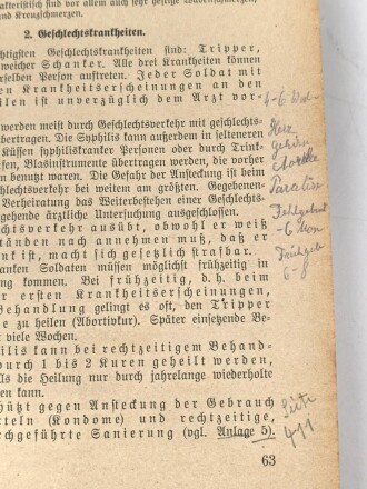 H.Dv. 59 "Unterrichtsbuch für Sanitäts-Unteroffiziere und Mannschaften" datiert 1940, 432 Seiten, DIN A5, gebraucht