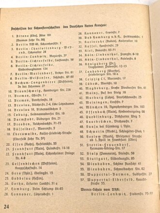 "Das deutsche Rote Kreuz Geschichte" datiert 1938, 24 Seiten, DIN A5, gebraucht