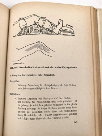 "Amtliches Unterrichtsbuch über Erste Hilfe", datiert 1941, 263 Seiten, gebraucht