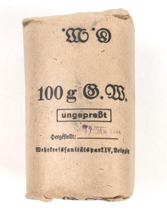Pack  " 100 g Gewöhnliche Watte" datiert 1944