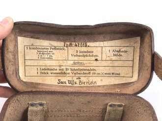 Koppeltasche für Sanitätspersonal der Wehrmacht , Hersteller aus Bautzen 1939