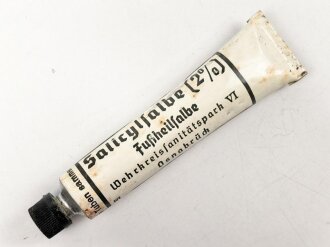 Tube "Fußheilsalbe" Wehrmacht , ungereinigt