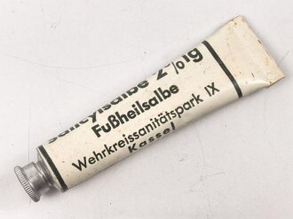 Tube "Fußheilsalbe" Wehrmacht , ungereinigt