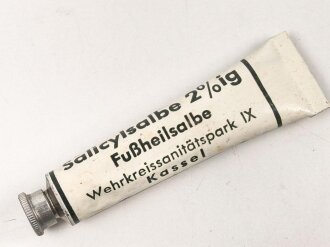 Tube "Fußheilsalbe" Wehrmacht , ungereinigt