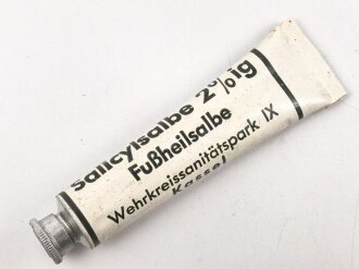 Tube "Fußheilsalbe" Wehrmacht , ungereinigt
