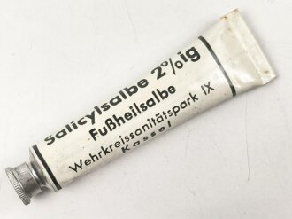 Tube "Fußheilsalbe" Wehrmacht , ungereinigt