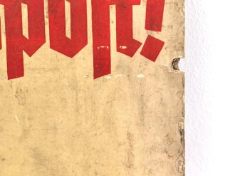 Plakat " Sparen bei der Deutschen Reichspost!" Papier auf Karton, ungereinigt, Maße 42 x 59cm
