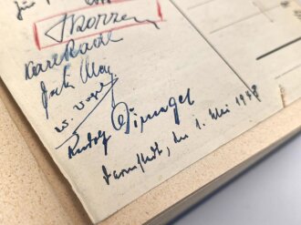 Otto Skorzeny, eigenhändige Unterschrift auf Postkarte vom 1. Mai 1948. ( Internierungslager Darmstadt )