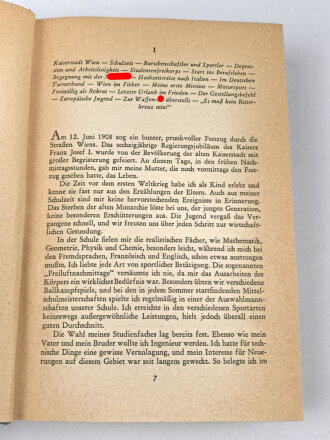 Otto Skorzeny, eigenhändige Unterschrift auf Postkarte vom 1. Mai 1948. ( Internierungslager Darmstadt )