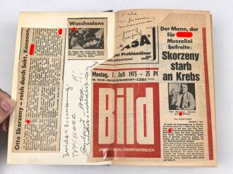 Otto Skorzeny, eigenhändige Unterschrift auf Postkarte vom 1. Mai 1948. ( Internierungslager Darmstadt )