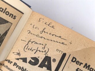 Otto Skorzeny, eigenhändige Unterschrift auf Postkarte vom 1. Mai 1948. ( Internierungslager Darmstadt )