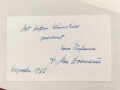 Max Domarus, eigenhändige Unterschrift vom Dezember 1962, auf Karte, diese eingeklebt im seinem Buch " Hitler - Reden und Proklamation , 1. Band"