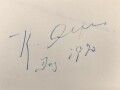 Max Domarus, eigenhändige Unterschrift vom Dezember 1962, auf Karte, diese eingeklebt im seinem Buch " Hitler - Reden und Proklamation , 1. Band"