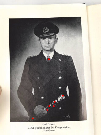 Karl Dönitz, eigenhändige Widmung samt Unterschrift vom 2.6.1970. Auf dem Vorsatzblatt seines Buches " Karl Dönitz, Mein wechselvolles Leben"