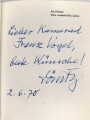 Karl Dönitz, eigenhändige Widmung samt Unterschrift vom 2.6.1970. Auf dem Vorsatzblatt seines Buches " Karl Dönitz, Mein wechselvolles Leben"