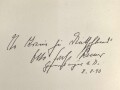 Otto Ernst Remer Generalmajor a.D., eigenhändige Unterschrift auf Vorsatzblatt seines Buches " Verschwörung und Verrat an Hitler" . Datiert 1990