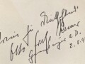 Otto Ernst Remer Generalmajor a.D., eigenhändige Unterschrift auf Vorsatzblatt seines Buches " Verschwörung und Verrat an Hitler" . Datiert 1990