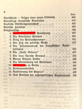 Josef Bürckel, Gauleiter. Gedruckte Unterschrift auf Vorsatzblatt des Buches " Tradition und Gegenwart" von Alfred Rosenberg
