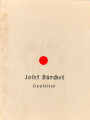 Josef Bürckel, Gauleiter. Gedruckte Unterschrift auf Vorsatzblatt des Buches " Tradition und Gegenwart" von Alfred Rosenberg