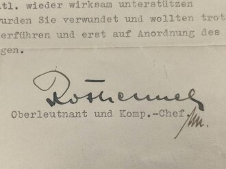Infanterie Regiment 528, Anschreiben bezüglich...
