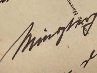 Ministerpräsident L. Siebert, Ansichtskarte mit rückseitiger Widmung samt eigenhändiger Unterschrift vom 29.9,1933