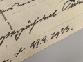 Ministerpräsident L. Siebert, Ansichtskarte mit rückseitiger Widmung samt eigenhändiger Unterschrift vom 29.9,1933