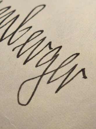 Karl Weisenberger, General und Ritterkreuzträger. Eigenhändige Unterschrift als kommandierender General des XXXVI. ( Gebirgs ) Armee Korps im Januar 1944