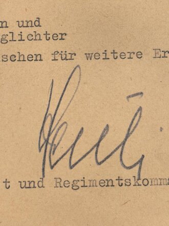 Grenadier Regiment 404, Anerkennungsschreiben für...